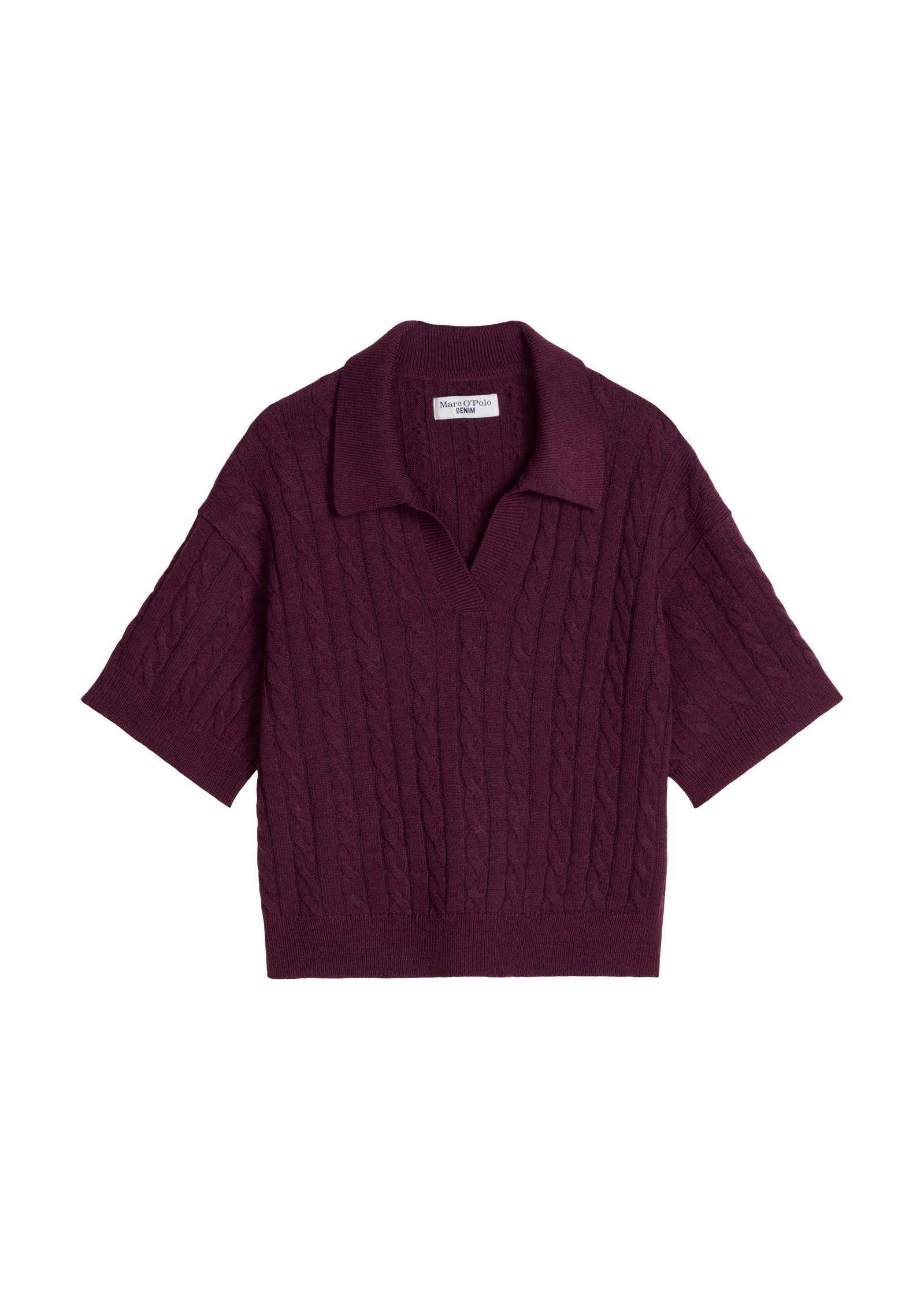 Marc O'Polo DENIM Strickshirt mit Polokragen, Schurwollmix, oversize – Bild 5 von 5