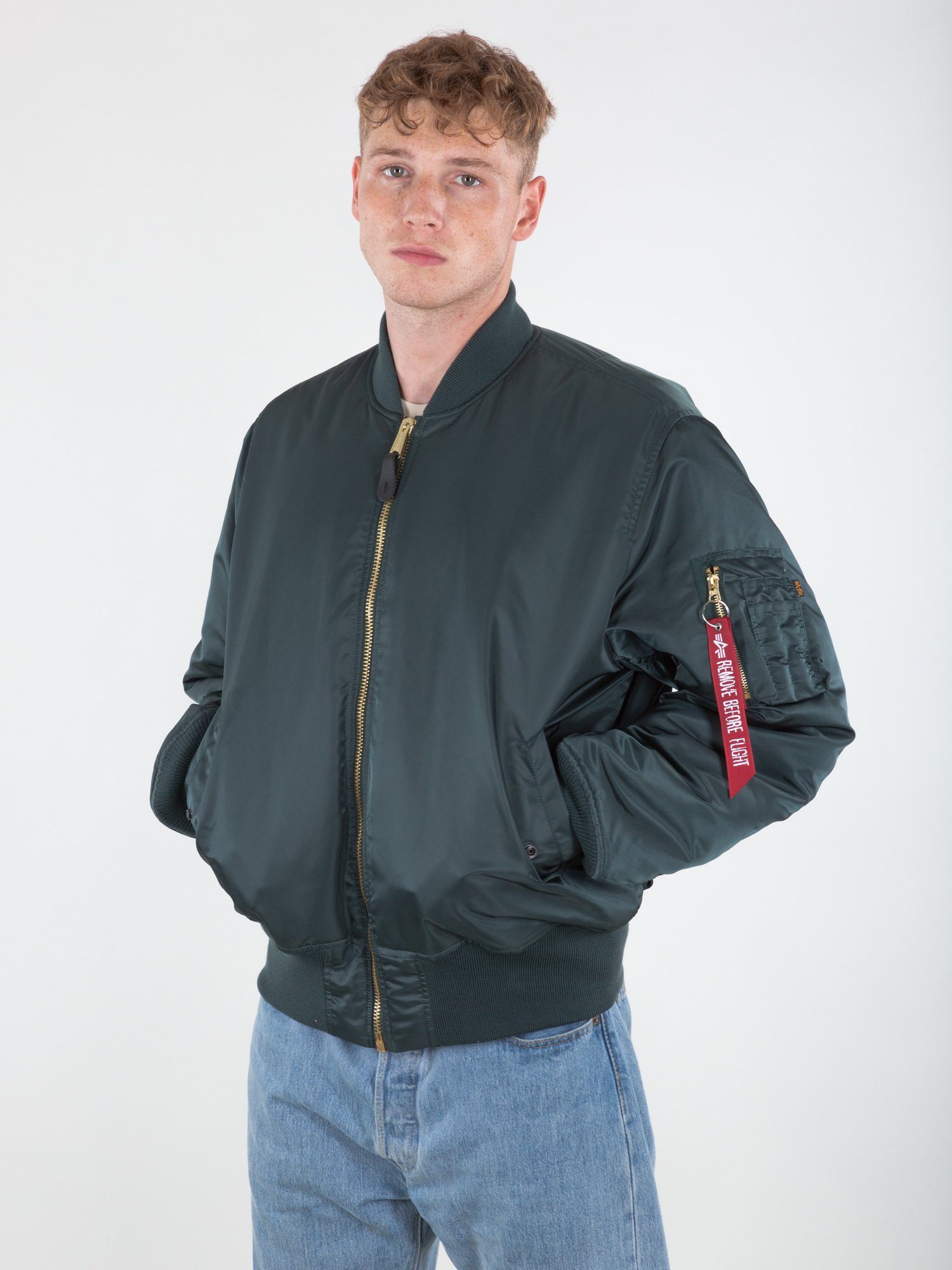 Industries Bomber (HERITAGE) - Flight navy & Men Bomberjacke Alpha Jackets Industries green Alpha MA-1