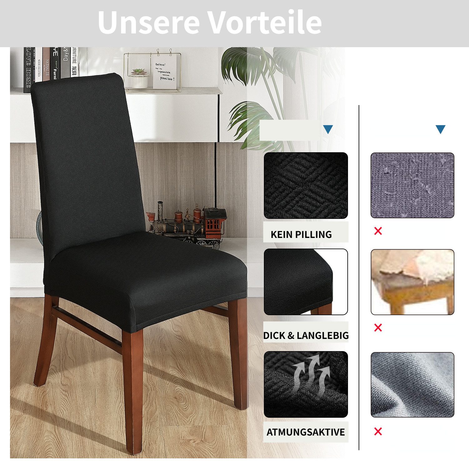 BYSURE Stuhlhusse, Stuhlbezug Hussen für Esszimmer günstig online kaufen