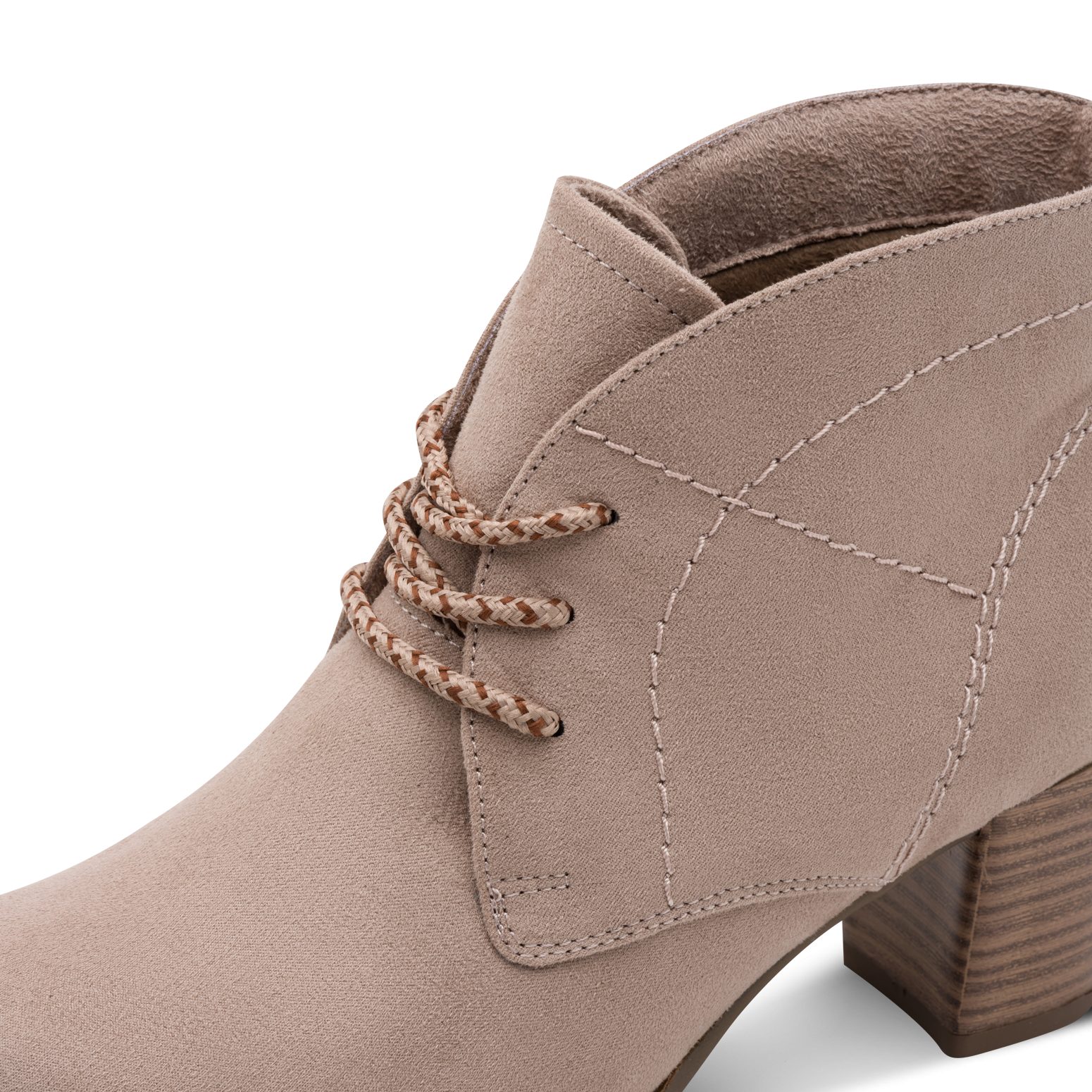 MARCO TOZZI Schnürstiefelette Blockabsatz, Ankleboots, Schnürboots mit Ziernähten