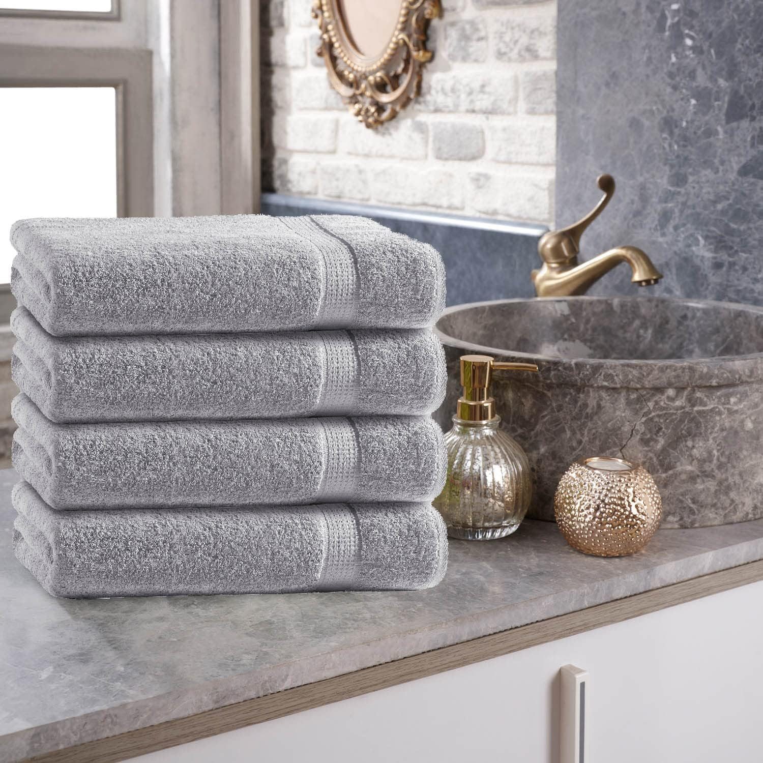 TRENDBUY24 Handtuch Set Handtücher Duschtücher Gästetücher Baumwolle Frottee Premium 4er Set, 100% Baumwolle (4-St), Duschtuch – Bild 3 von 4