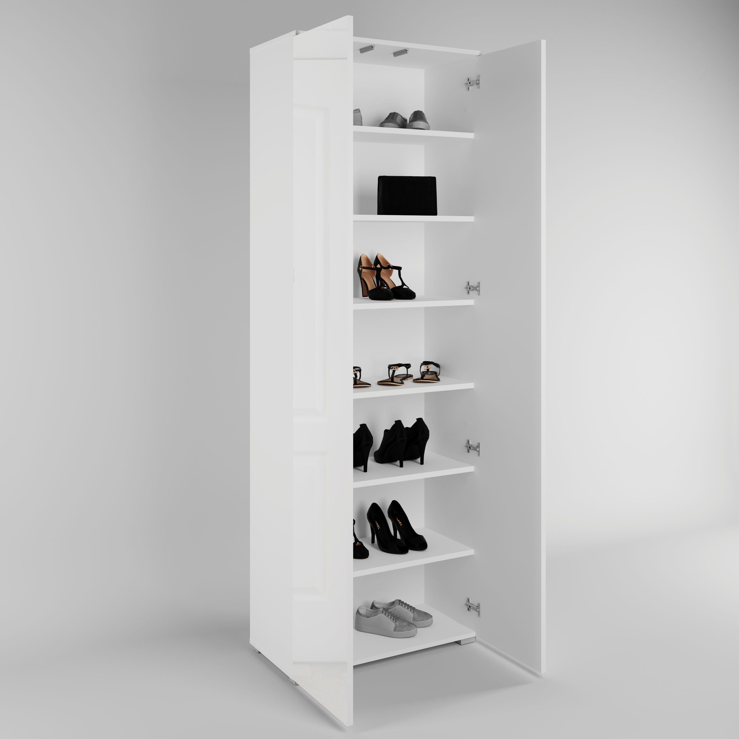 OTTO home Schuhschrank Paris 2-türiger griffloser geräumiger Schuhschrank mit einer Höhe von 200 cm