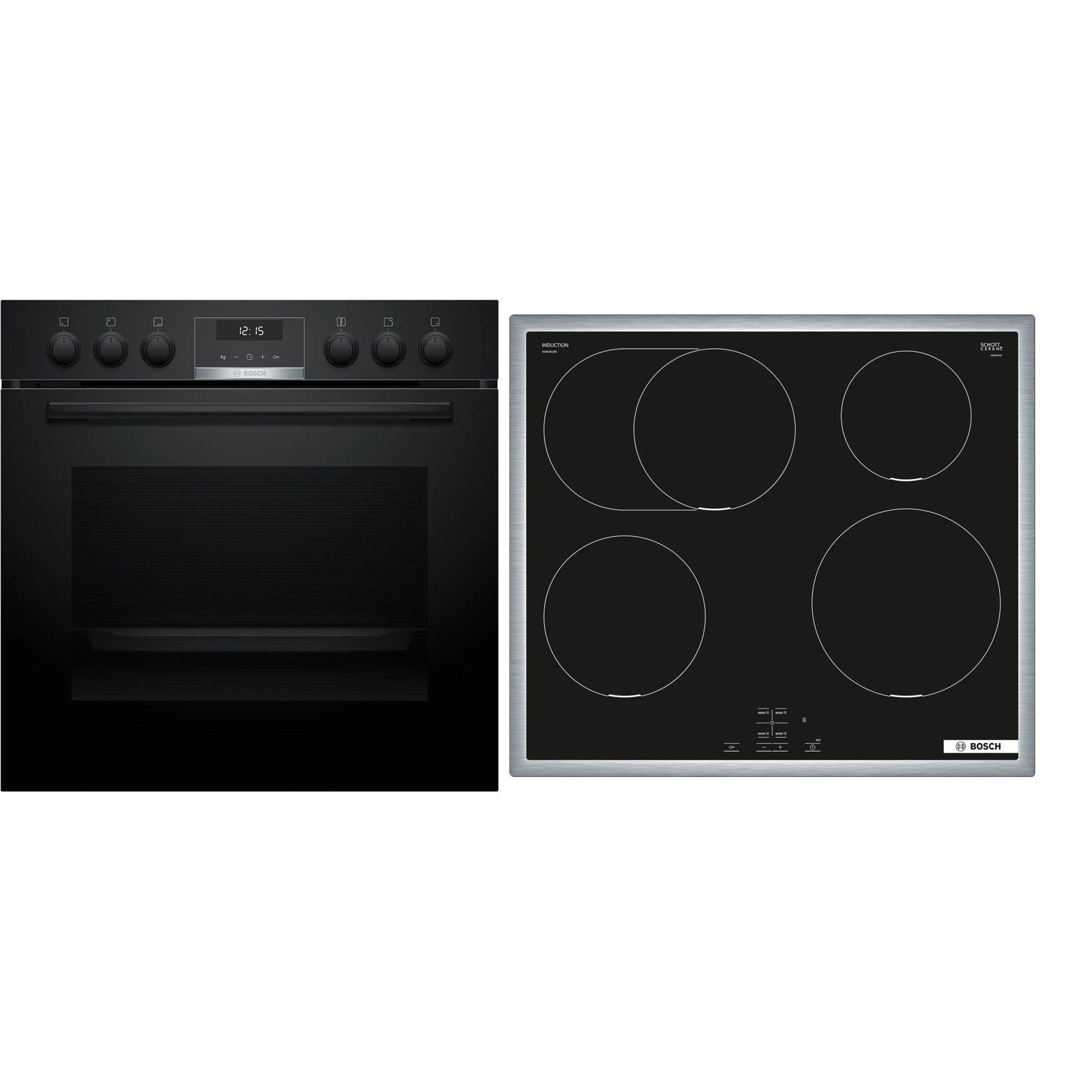 BOSCH Backofen Bosch Home HND615LS62, Herdset, mit 5