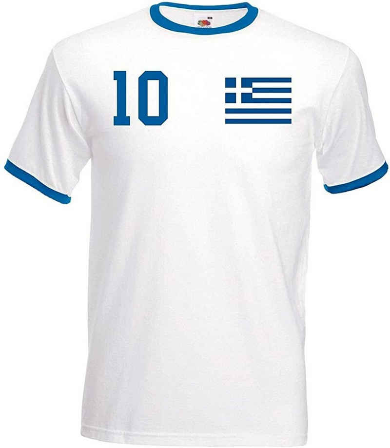 Youth Designz T-Shirt Griechenland Herren T-Shirt im Fußball Trikot Look mit trendigem Motiv