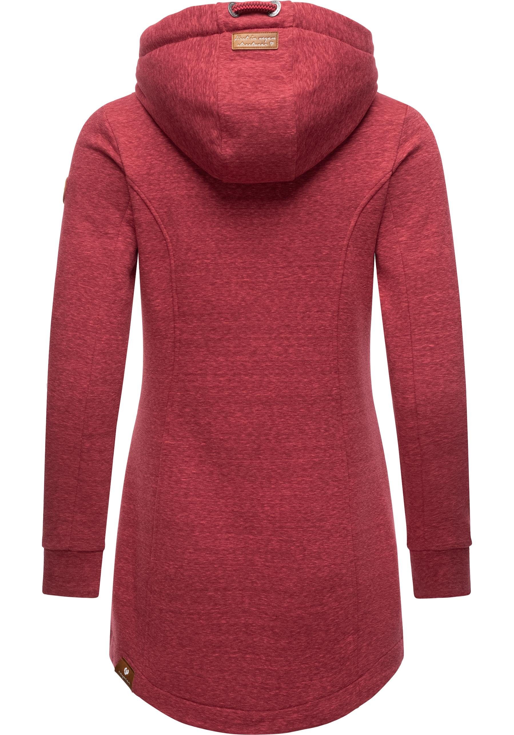 Ragwear Langjacke Letty Intl. Sportliche Kapuzenjacke mit Kunstleder-Elementen