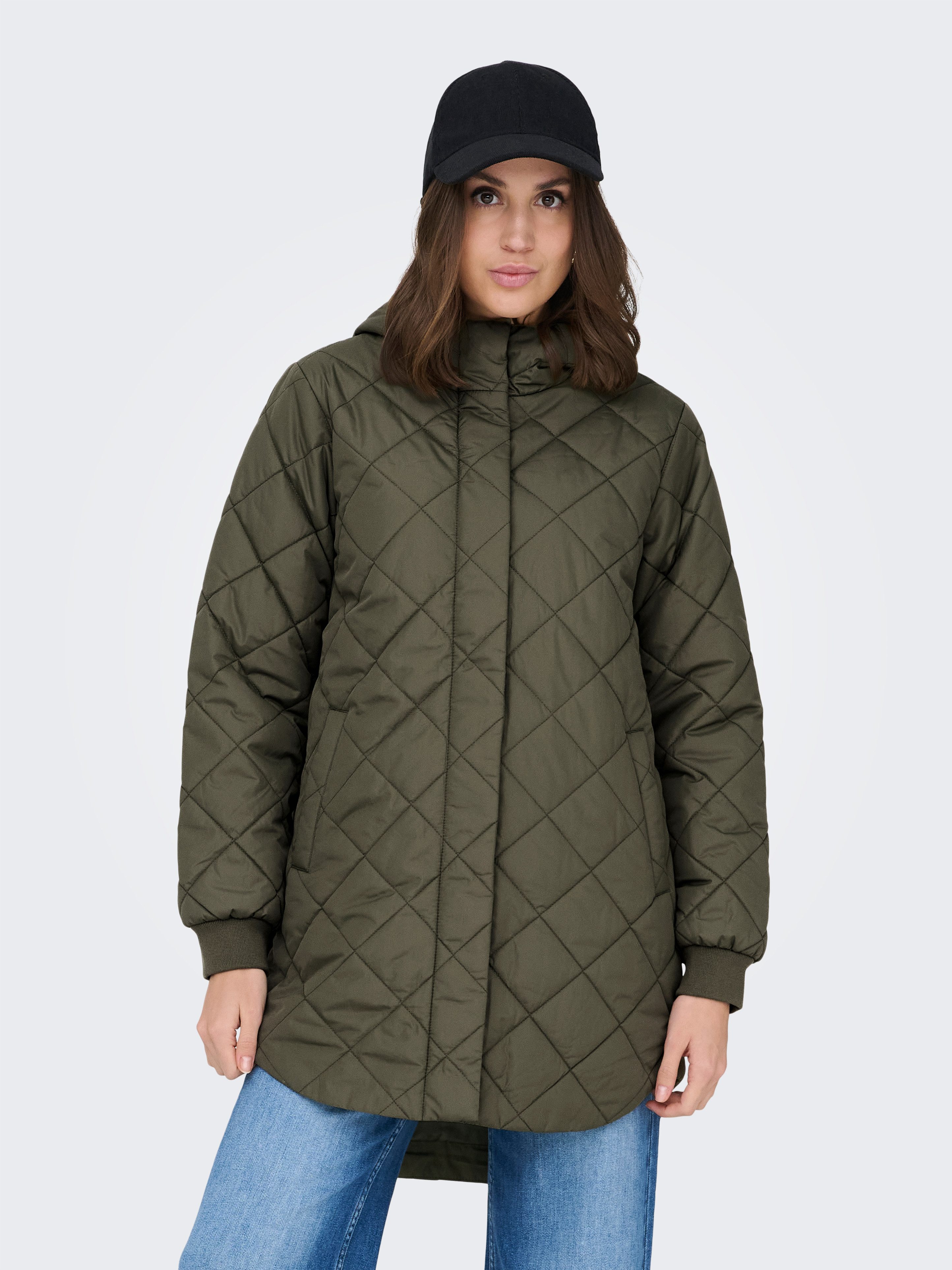 ONLY Steppmantel ONLJULIET QUILTED HOOD ZIP COAT OTW NOOS Kunstfaser