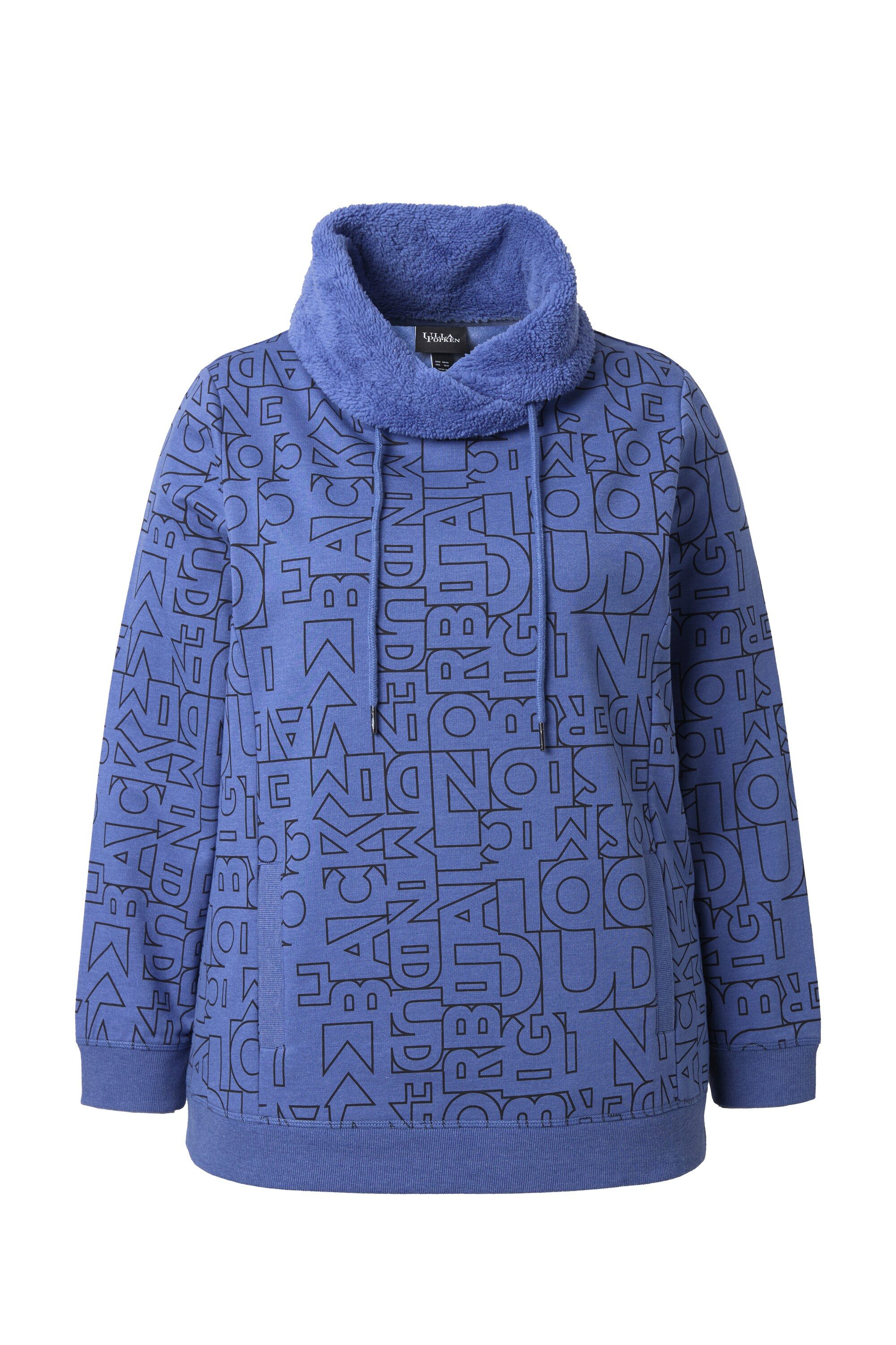 Ulla Popken Sweatshirt Sweatshirt bedruckt Teddy-Stehkragen günstig online kaufen