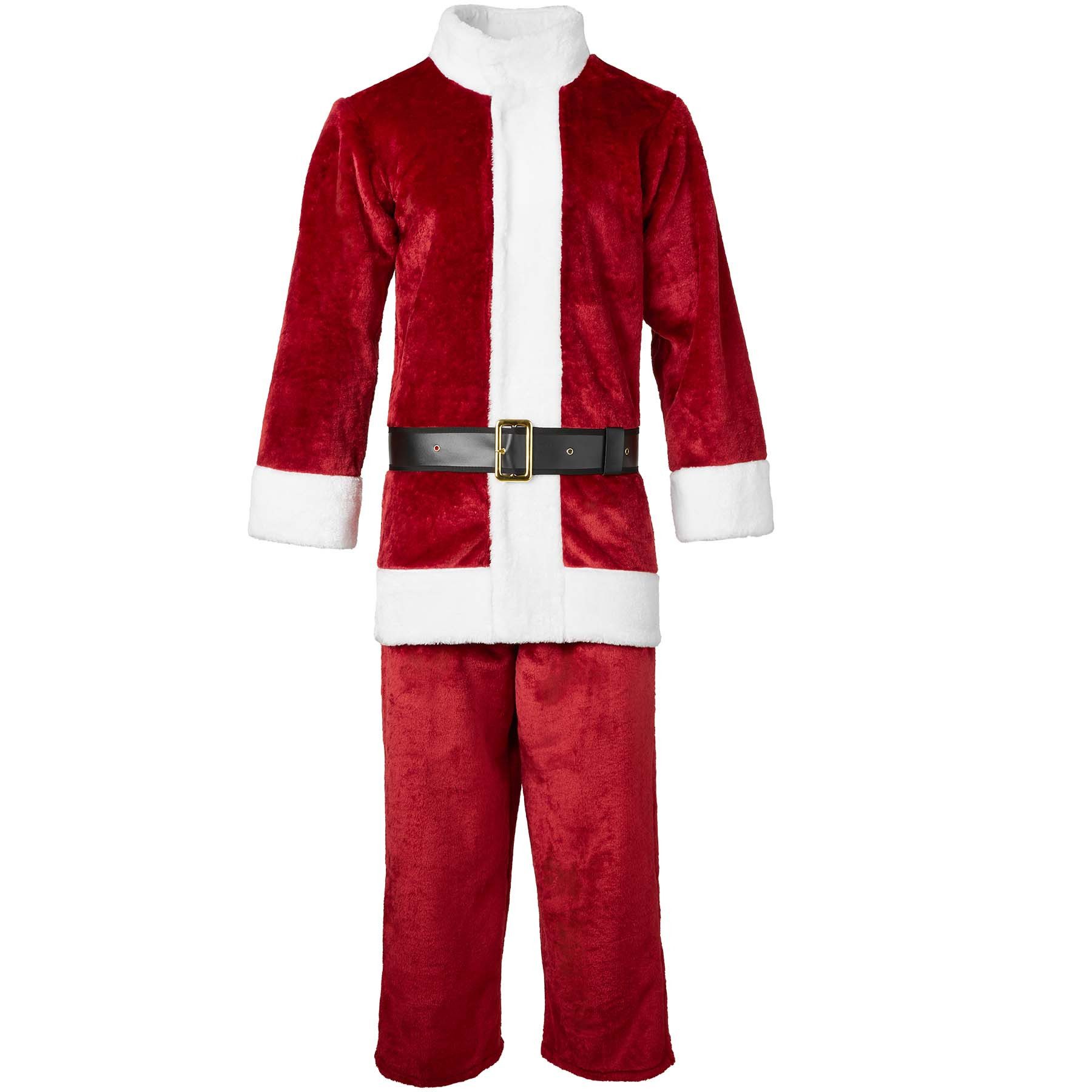 dressforfun Engel-Kostüm Himmelsbote/Heilige, in dunkelrot, Gr. S, 3-tlg. Weihnachtsmann-Set, Samtmantel mit Plüschaufschlägen, Gürtel in 7 Größen, Samthose