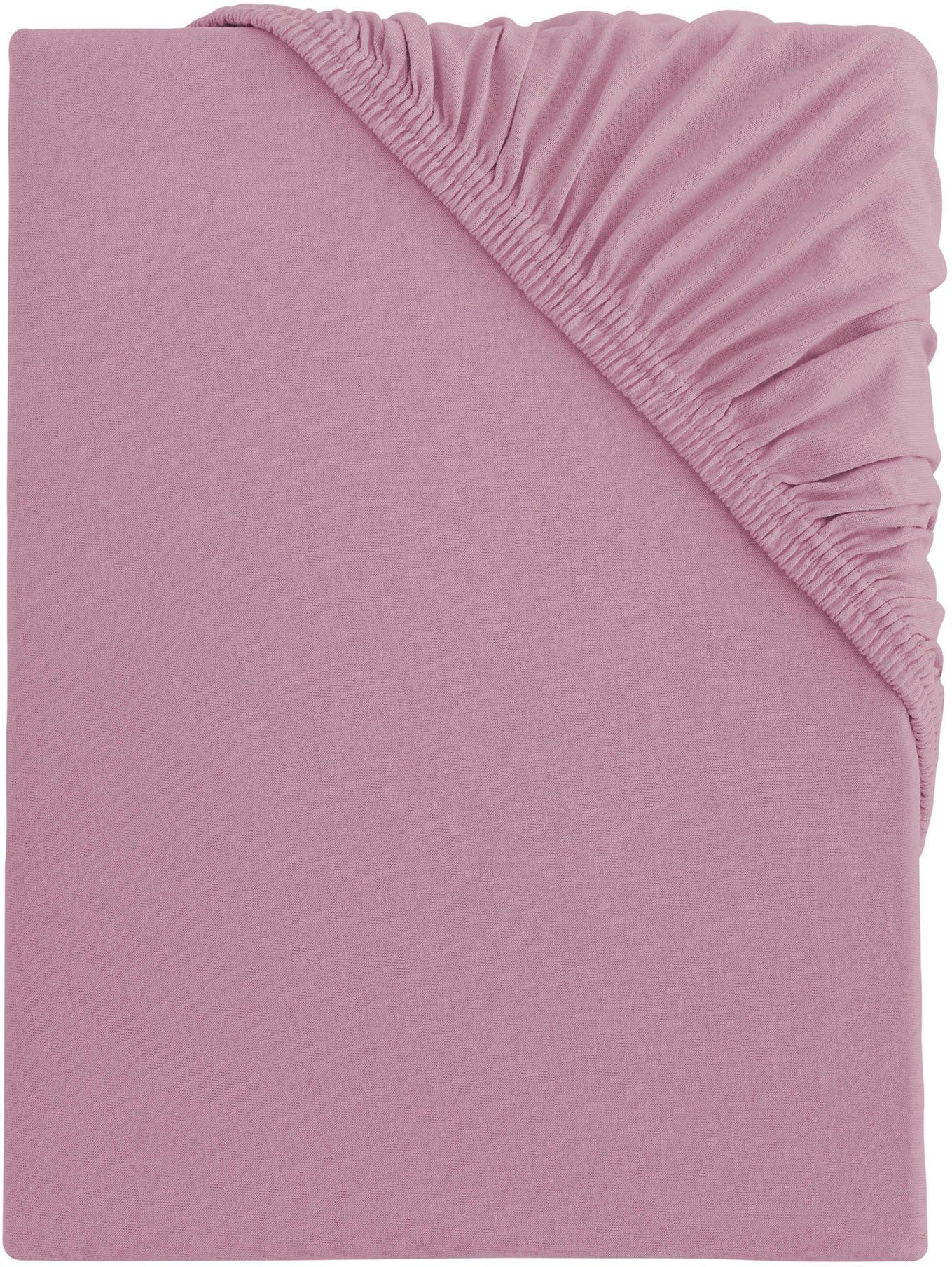 s.Oliver Spannbettlaken TABEA, 100% Baumwolle, 145 g/m², Jersey, Gummizug: rundum, (1 Stück), Bettlaken für Matratzen bis 25 cm Höhe, perfekter Sitz, bügelfrei