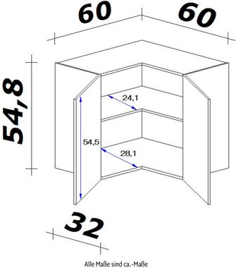 Flex-Well Eckhängeschrank Vintea (B x H x T) 60 x 54,8 x 32 cm, als Ecklösung