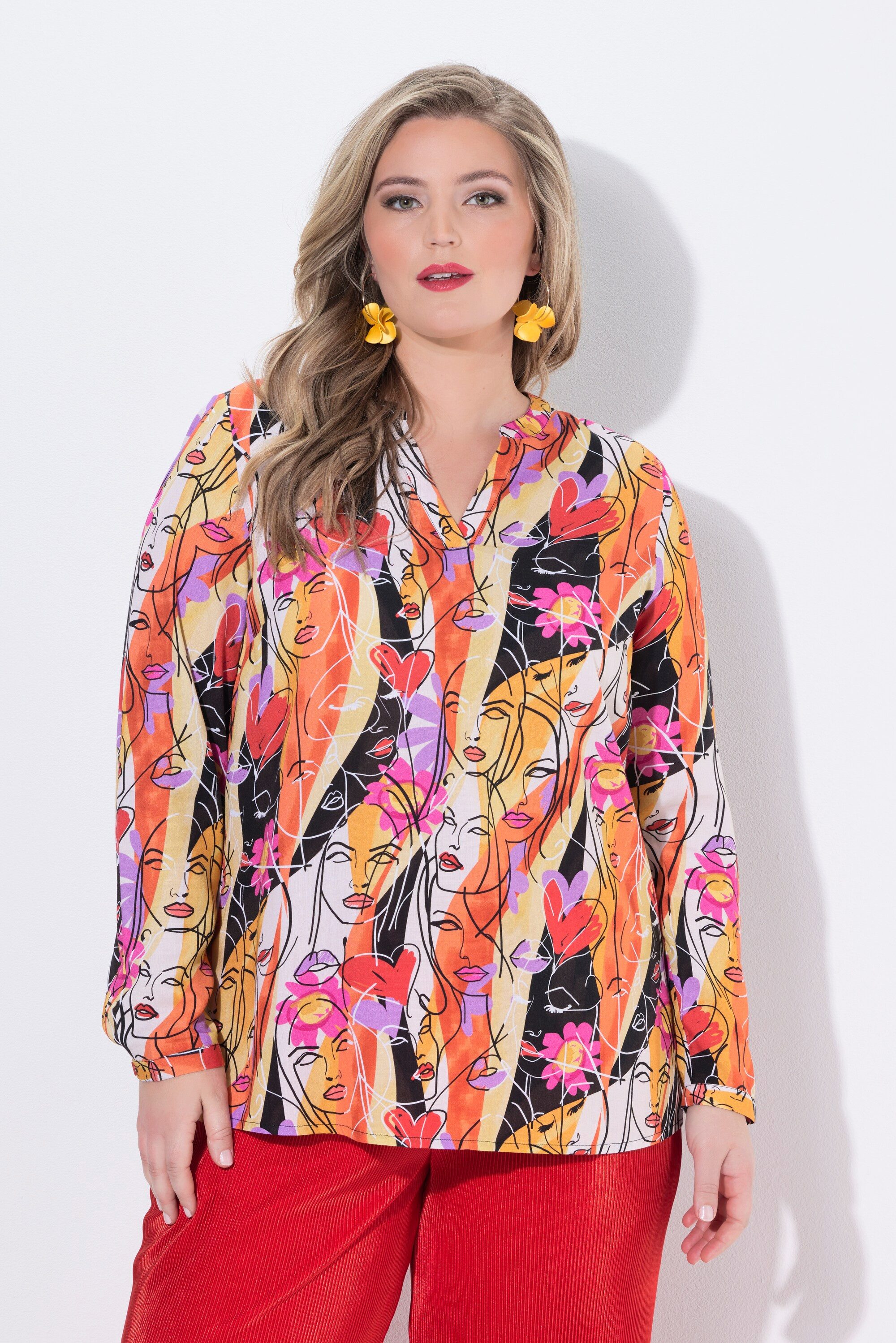 MIAMODA Longbluse Bluse Regular Fit Muster Langarm