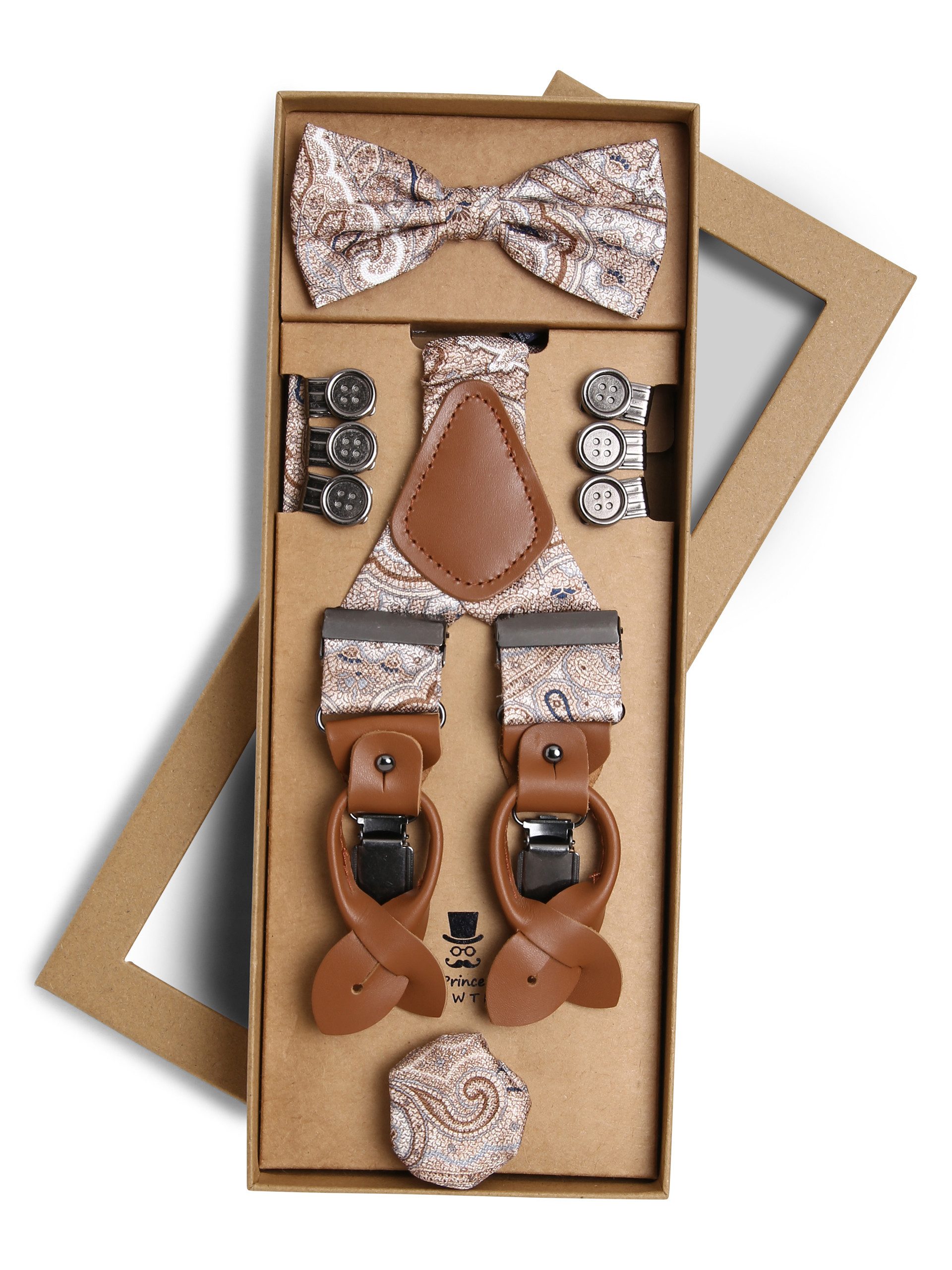 Prince Bowtie Hosenträger - Fliege - SET HT+FLIEGE - gemustert