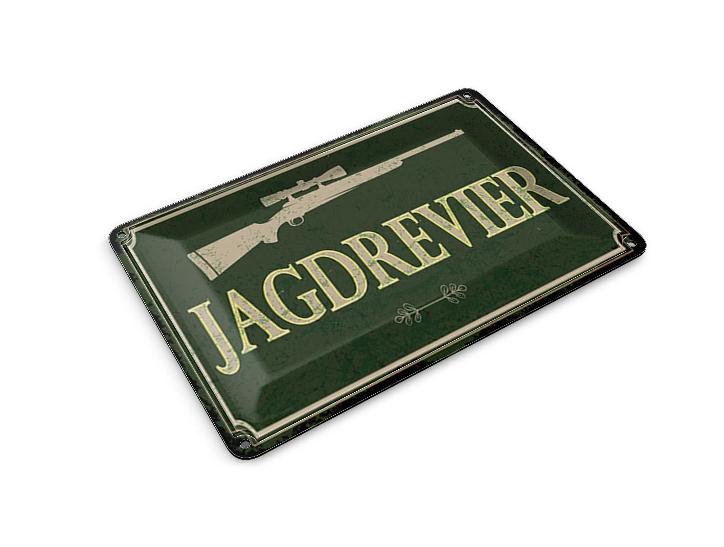 Femer GmbH Postkarte Hinweis 10x14 cm Jagdrevier Jagdgewehr, unfrankiert