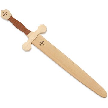 BestSaller Kinderbogenset Tempelorden Schwert Set mit Holzhülle für Kinder, Birke 60cm, braune