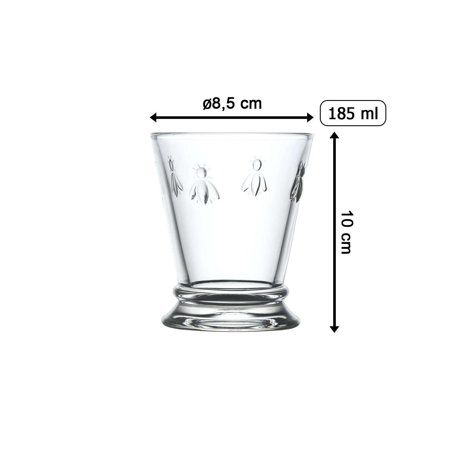 La Rochere Glas Biene Abeille Wassergläser 185 ml 6er Set, 6-tlg., Glas