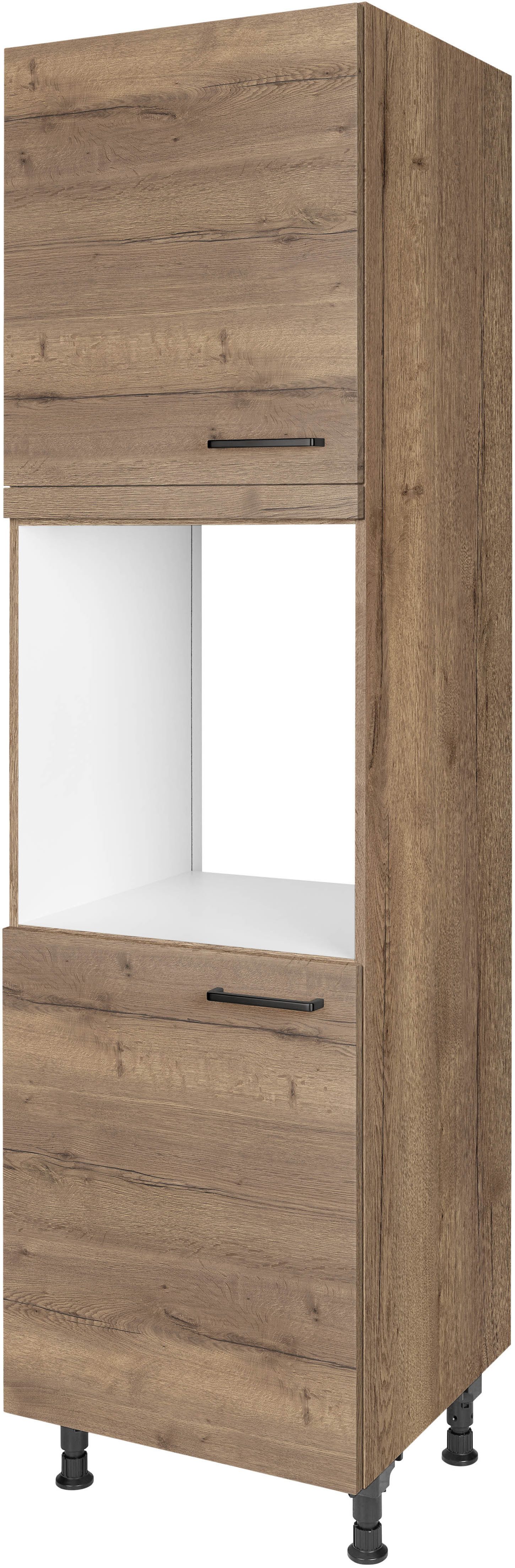 nobilia® Herdumbauschrank "Structura", Ausrichtung wählbar, mit zwei zusätzlichen Türen, vormontiert, Breite/Höhe: 60/167,8 cm