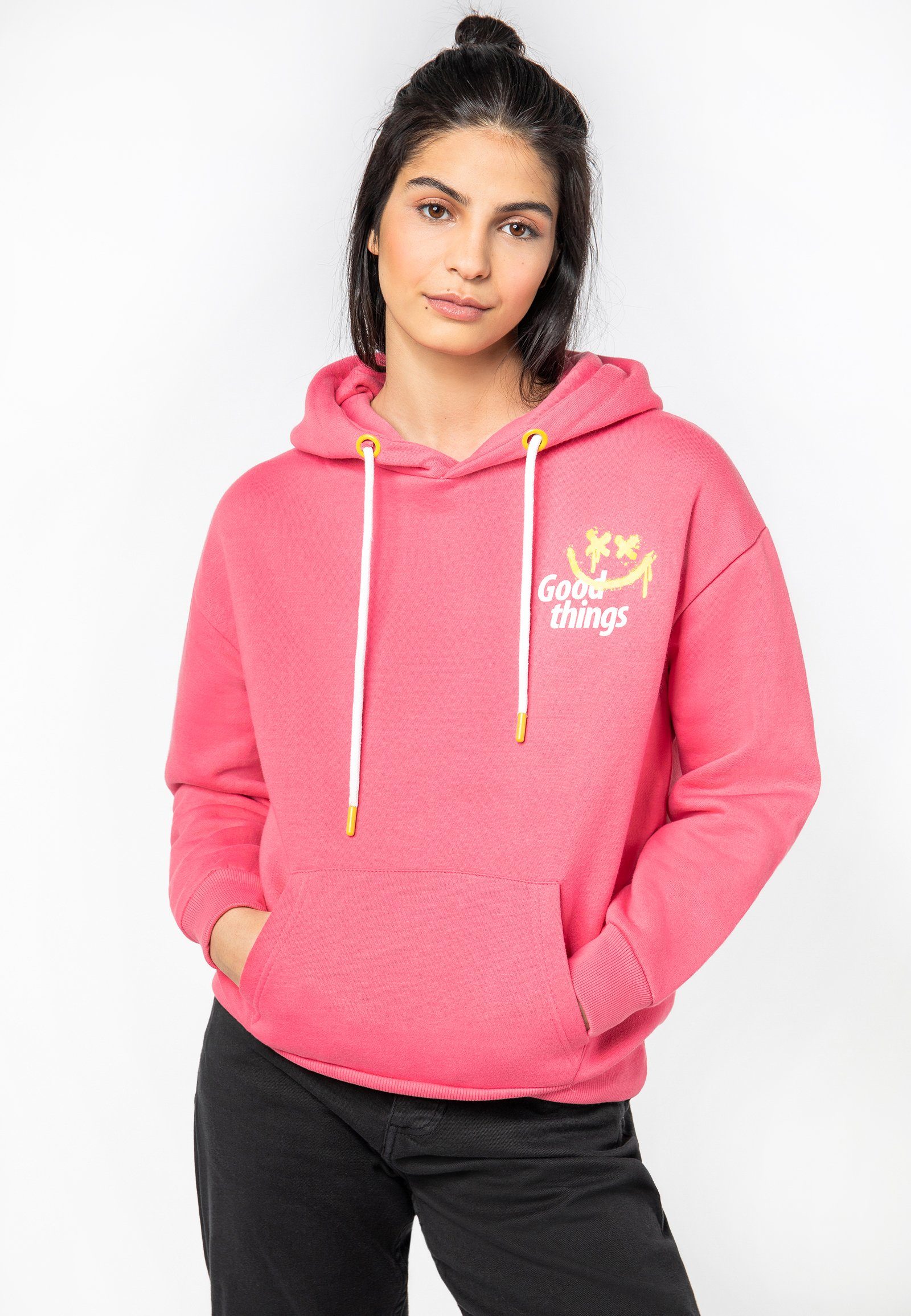 Aufdruck Hoodie mit Hoodie pink SUBLEVEL Sweat