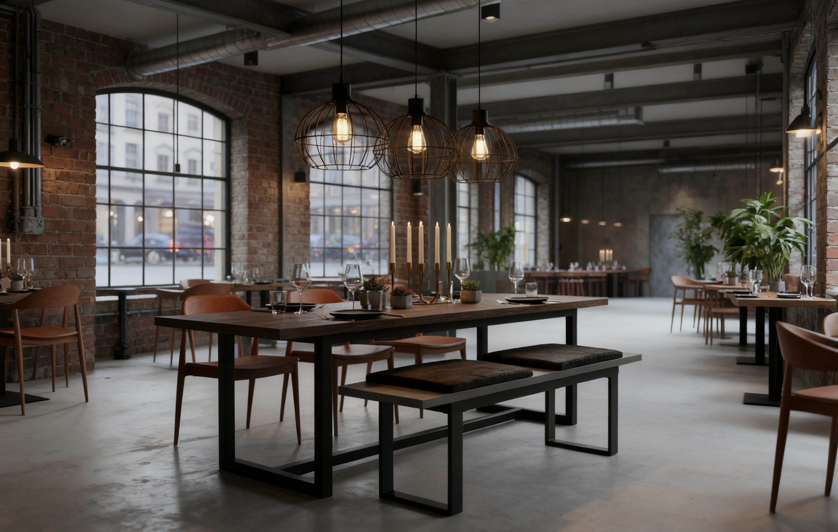 B&D home Essbank LEA, mit Sitzkissen, Metallgestell, ohne Rückenlehne, in 120 oder 160cm