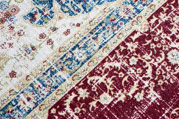 Teppich Klassisch orientalischer Teppich mit schönen Pflanzen Verzierungen & Blumen Ornamenten in rot creme beige gold, Teppich-Traum, rechteckig, Höhe: 2 mm