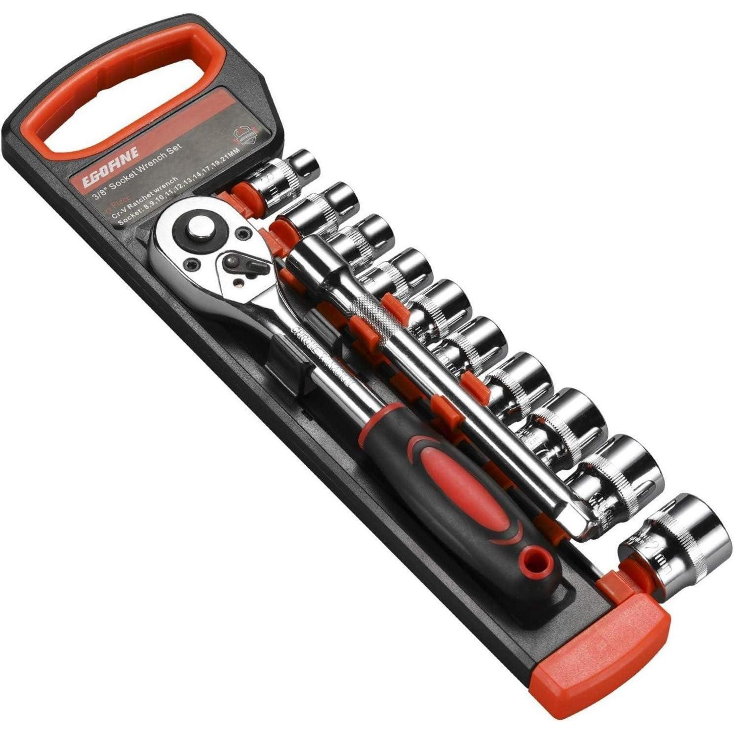 LuxusKollektion Steckschlüssel Ratschen Steckschlüssel Set 3 8 Zoll 12 teilig 12PC 3 8 Steckdose Set