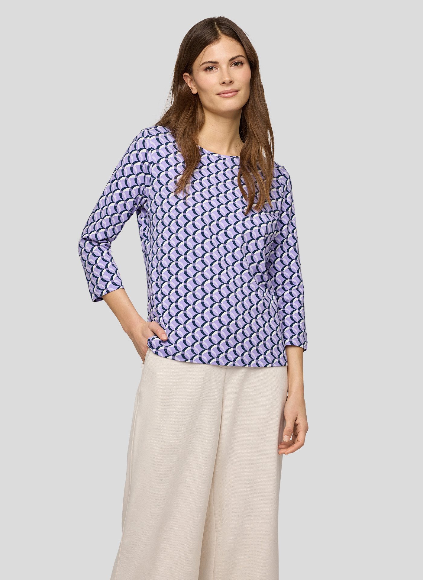 Rabe 3/4-Arm-Shirt Sommershirt mit grafischem Allover-Muster