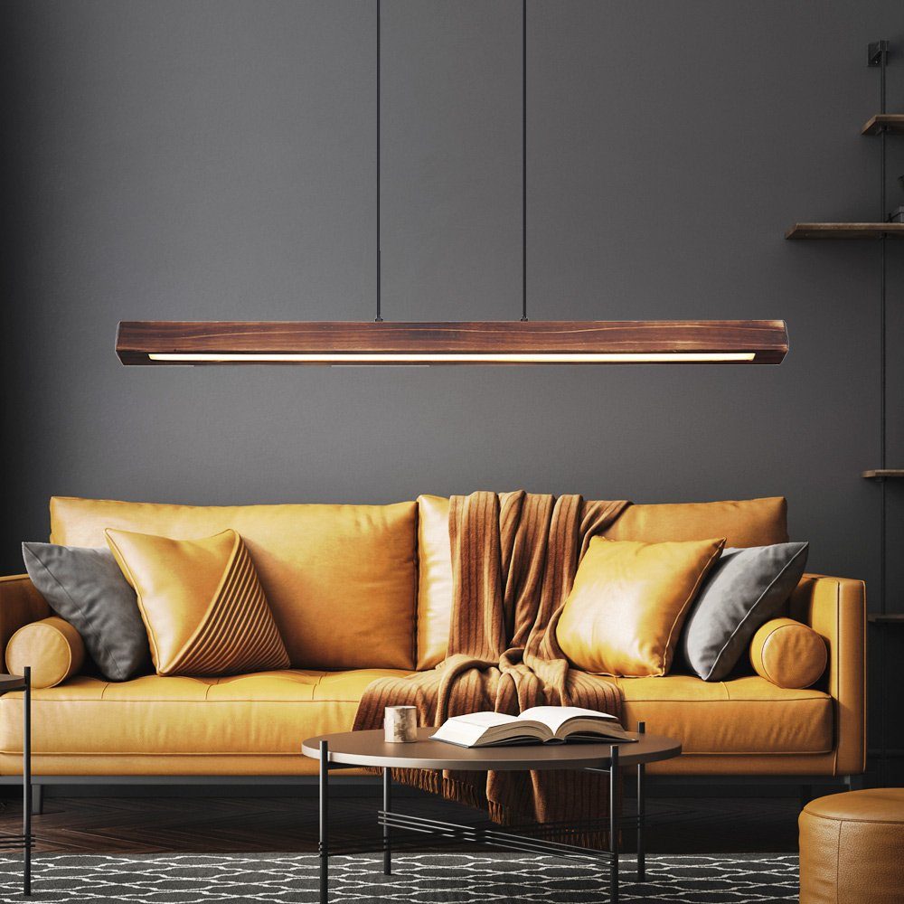 GLOBO LIGHTING LED Pendelleuchte, LED-Leuchtmittel fest verbaut, Warmweiß, Pendelleuchte Hängelampe Deckenlampe Esszimmerlampe LED Lampe Holz