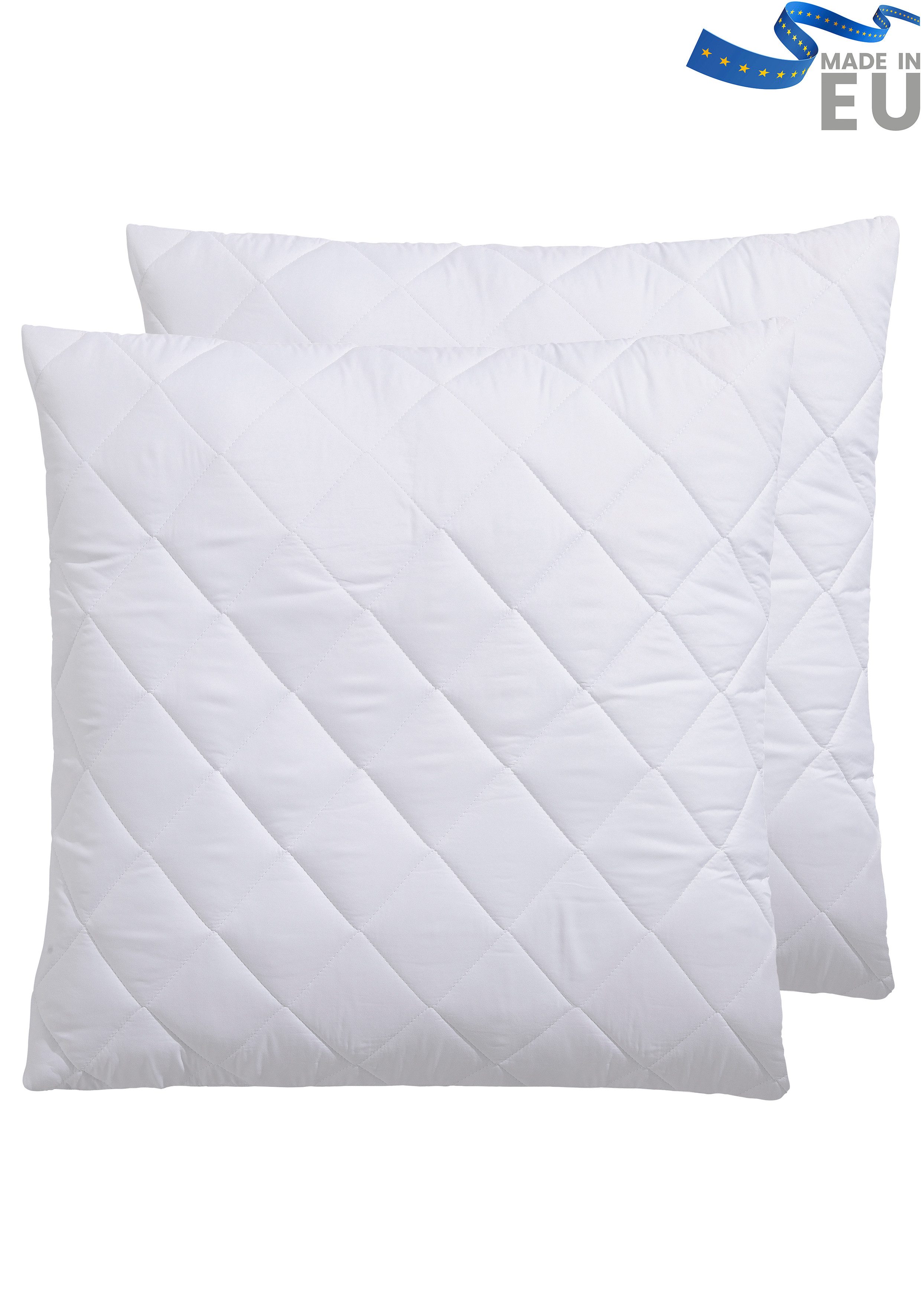OTTO home Kopfkissen Microlux Kopfkissen 40x80 cm, 80x80 cm, Füllung: Polyester, Bezug: Polyester, Bauchschläfer, Rückenschläfer, Spar-Set, 2-Tlg., Kissen im Spar-Set