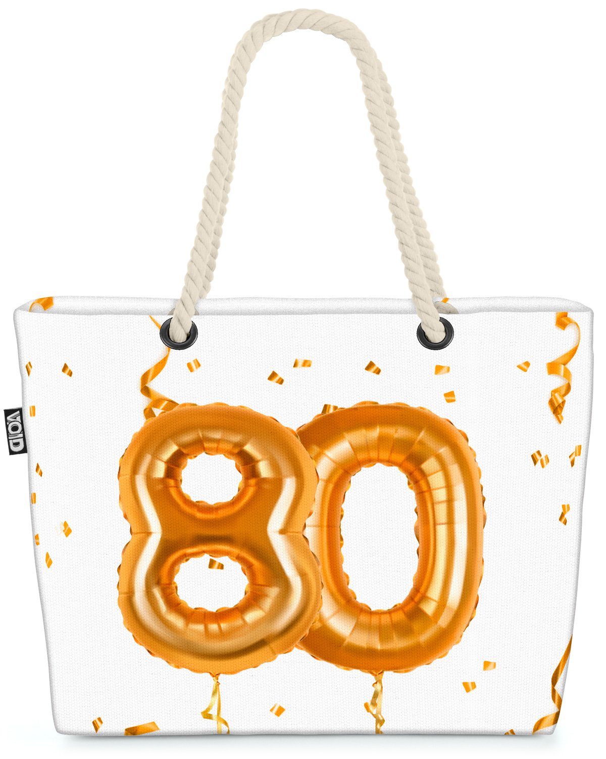 (1-tlg), Jahreszahl Party Jubiläum Strandtasche 80 Hochzeit VOID Ballons Feiern Kranz Geburtstag