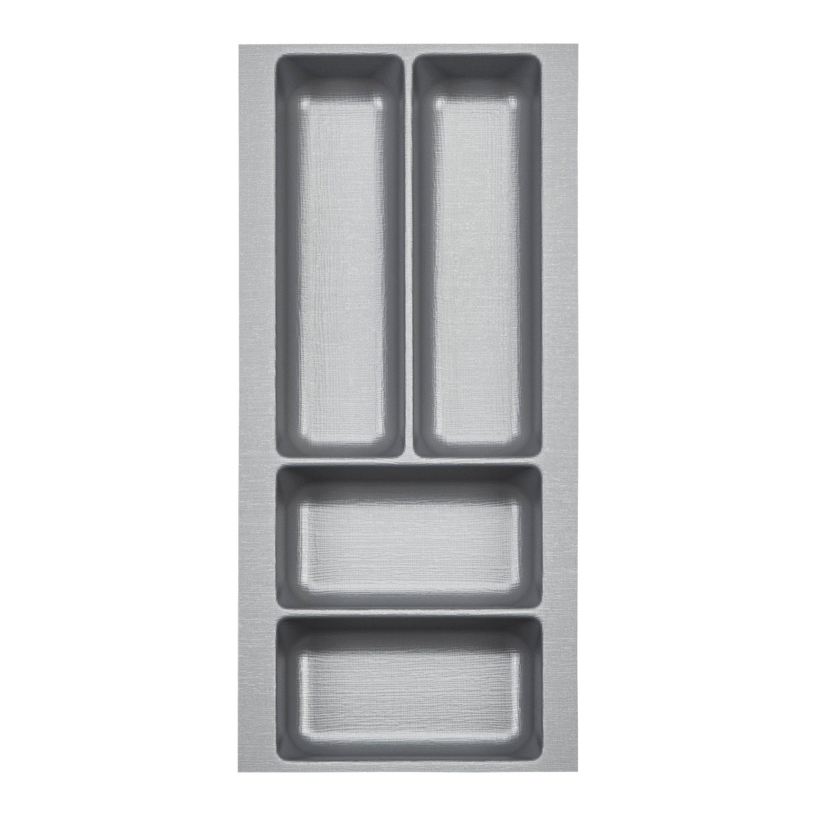 SO-TECH® Besteckeinsatz Orga-Box 2 silbergrau Canvas Leinwand Struktur für Nobilia, Besteckeinsatz 209 mm Breite, Silbergrau