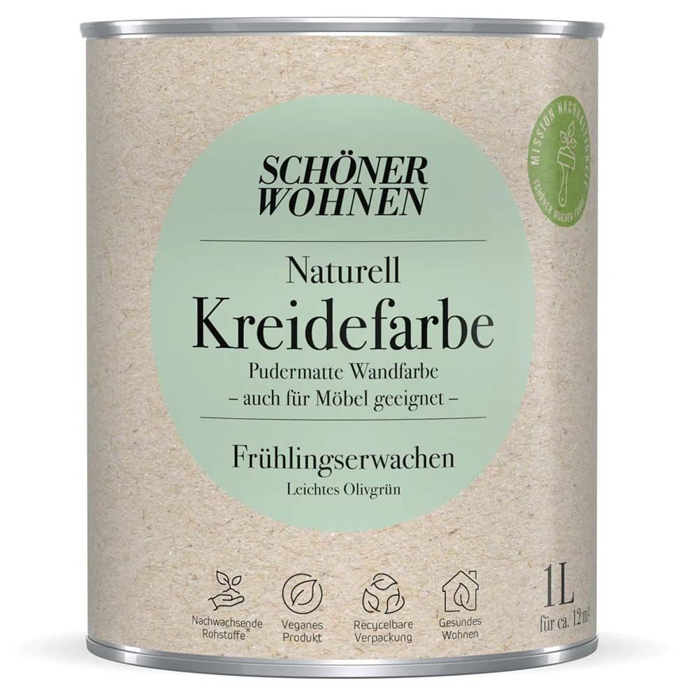 SCHÖNER WOHNEN FARBE Wandfarbe Schöner Wohnen Naturell Kreidefarbe 1,0 Ltr. Frühlingserwachen