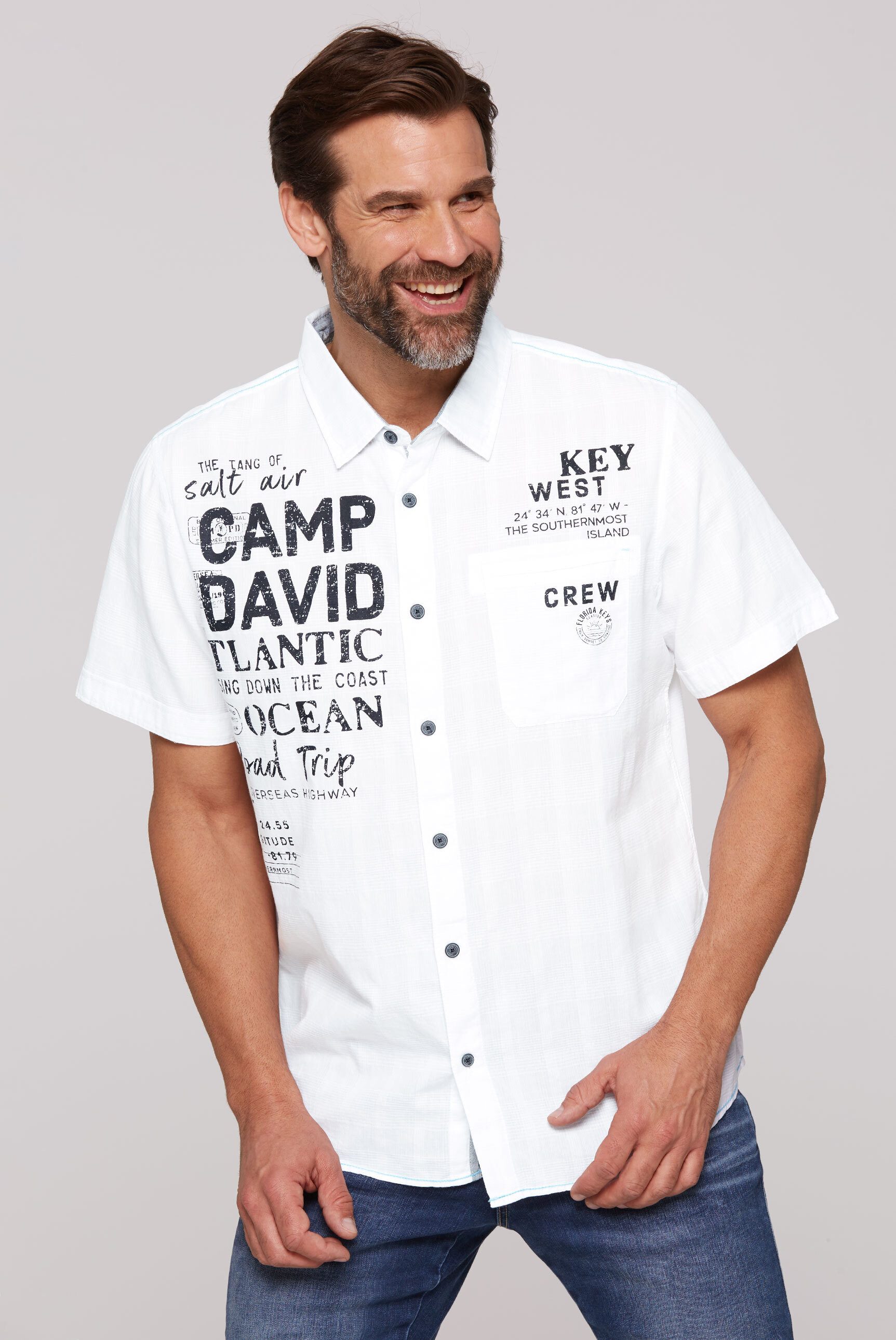 CAMP DAVID Kurzarmhemd, mit Karo-Struktur günstig online kaufen