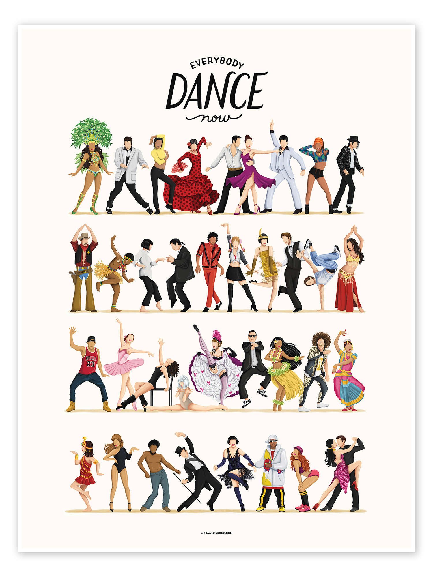 Posterlounge Poster Nour Tohme, Everybody Dance Now, Illustration
