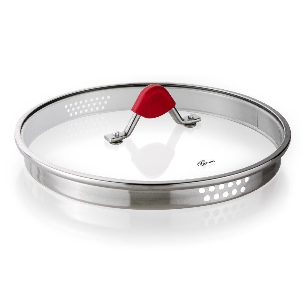 Genius Bratpfanne Genius - Steelfit Edelstahl Pfanne mit Glasdeckel Ø 24cm, (Set bestehend aus 1 Pfanne und 1 Glasdeckel)