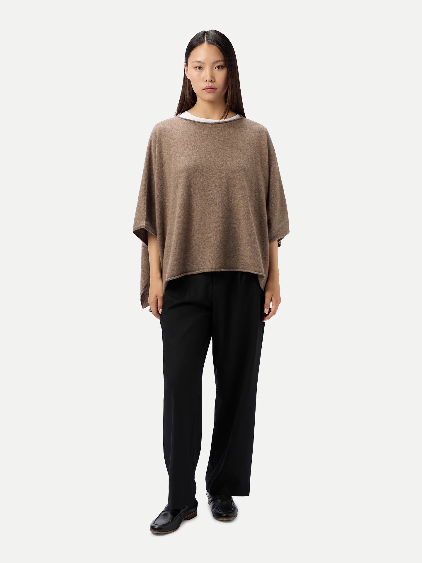 GOBI Cashmere Poncho Timeless Kaschmir-Poncho mit Bootsausschnitt