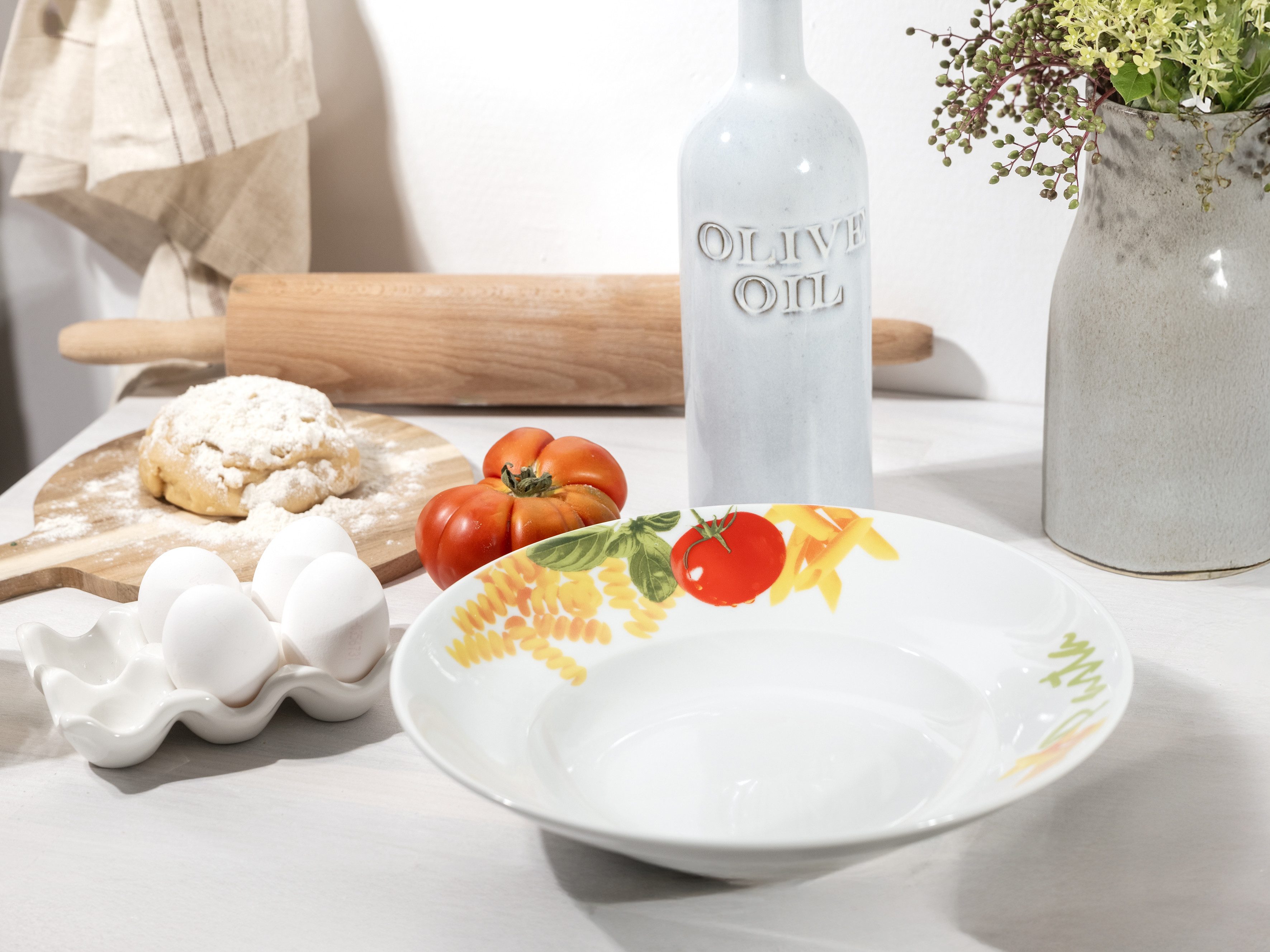 CreaTable Pastateller Milano Pasta, Teller Set, 4-tlg., (4 St), Italienische Eleganz, Vielseitig einsetzbar