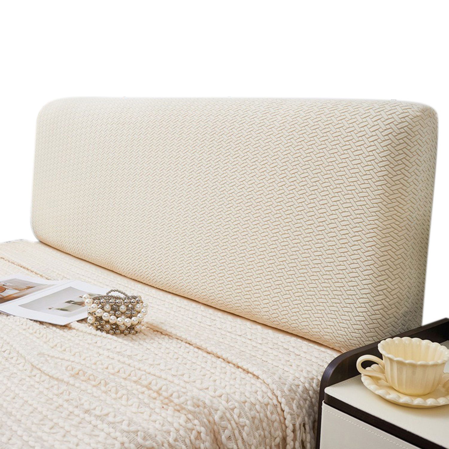 Refttenw Betthusse Kopfteil Bezug Dehnbarer, Weicher, Staubdichter Bettkopfteil Husse