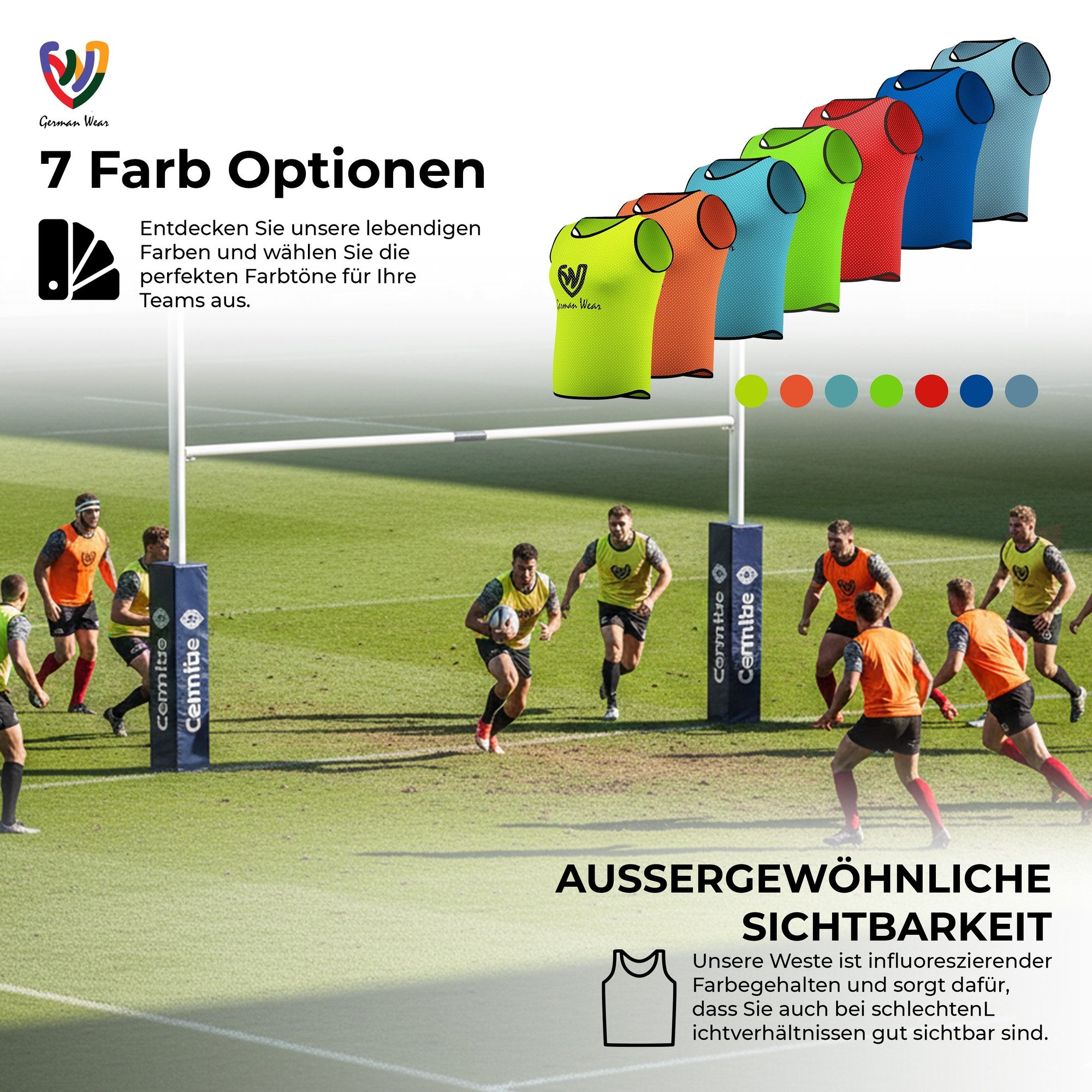 German Wear Trainingsleibchen GWLB01 6er Pack (Spar-Set, 6er-Pack) 6er pack Fußball Leibchen Trainingsleibchen