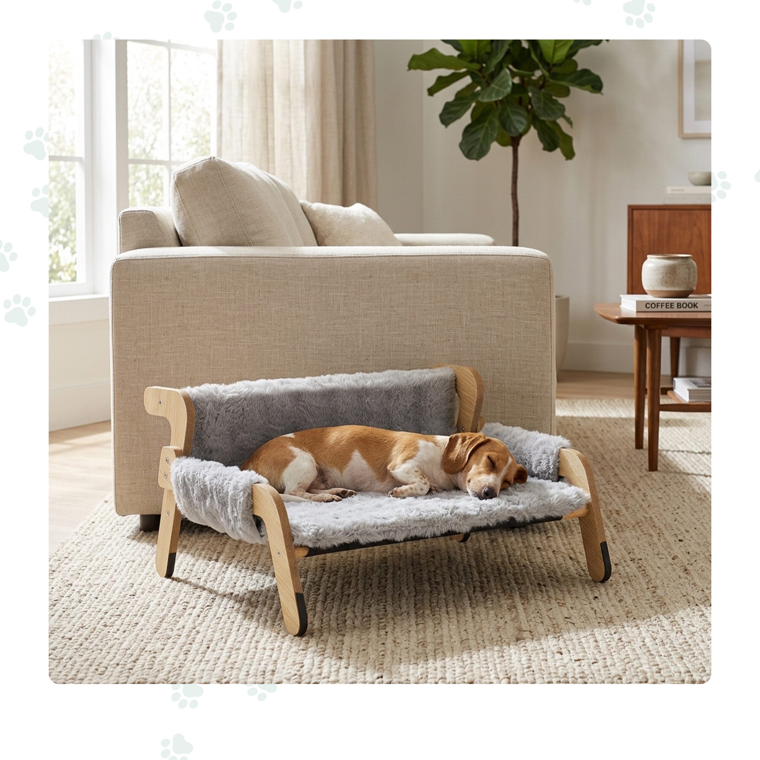relaxdays Tierbett Erhöhtes Katzenbett mit Plüsch, grau
