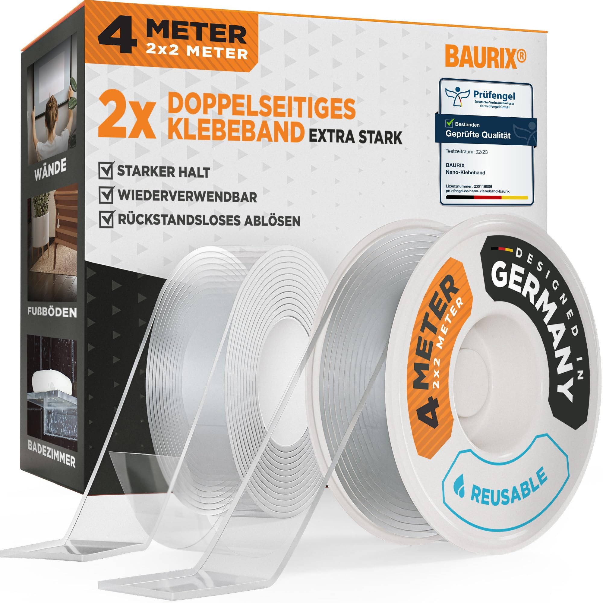 Doppelklebeband Nano-Tape Doppelseitig I Doppelseitiges Klebeband Extra Stark