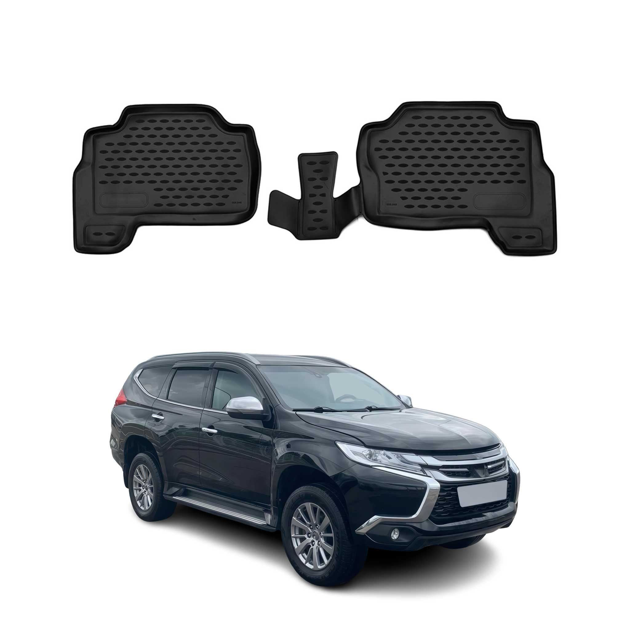 OMAC Auto-Fußmatten für Mitsubishi Pajero Sport 2016-2025 Schwarz TPE (2 St), für Mitsubishi Pajero Sport 2016-2025 Mitsubishi Pajero Sport 2016-2025, Antirutsch,Wasserfest,Einfache Installation