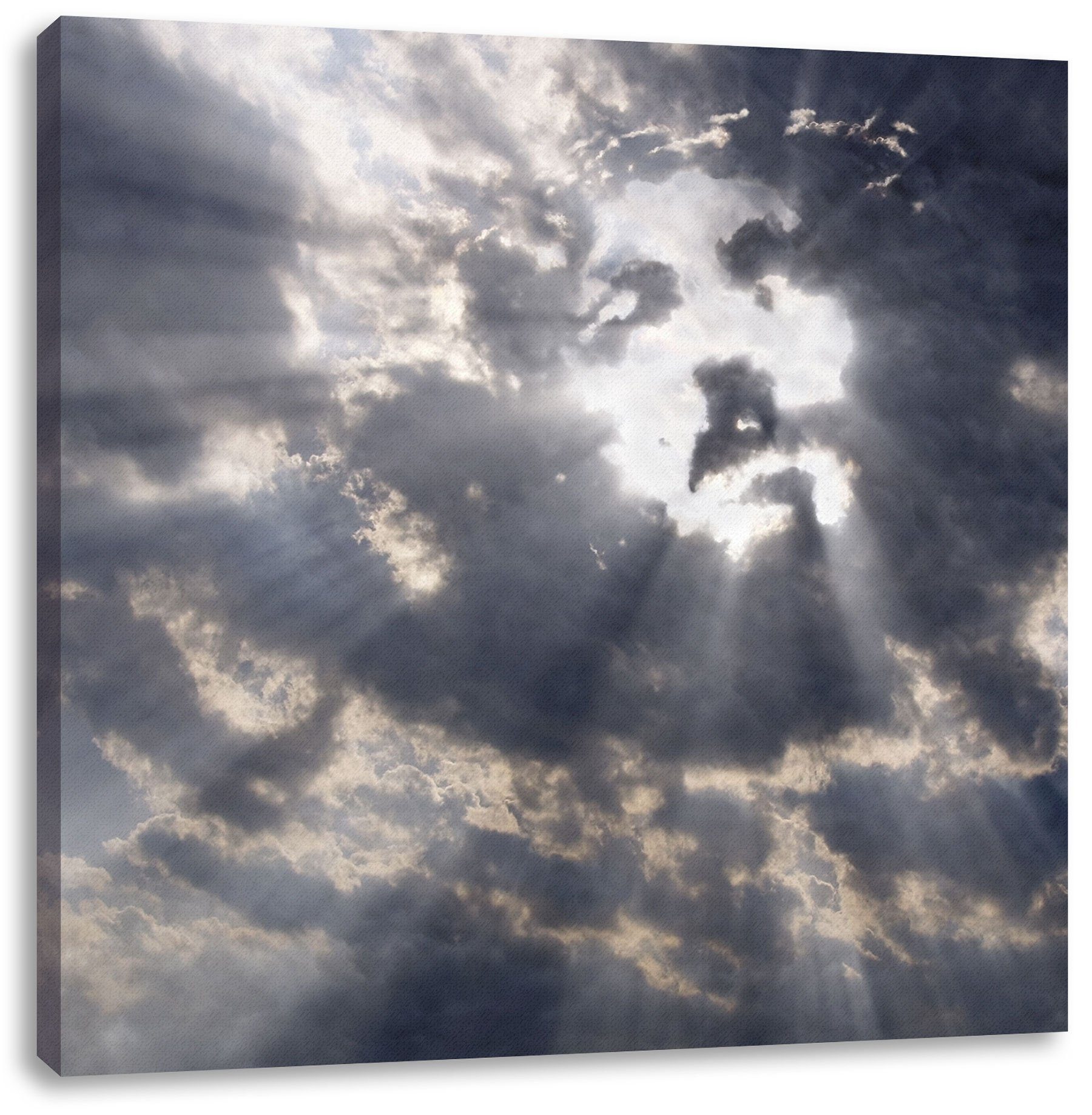 Pixxprint Leinwandbild Das Jesusgesicht am Himmel, Das Jesusgesicht am Himmel (1 St), Leinwandbild fertig bespannt, inkl. Zackenaufhänger