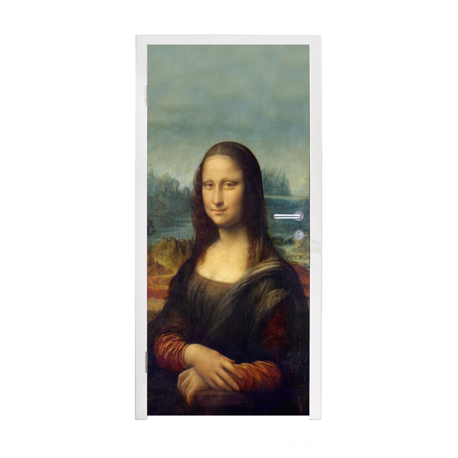 MuchoWow Türtapete Mona Lisa - Da Vinci - Gemälde, Matt, bedruckt, (1 St), Fototapete für Tür, Türaufkleber, 75x205 cm
