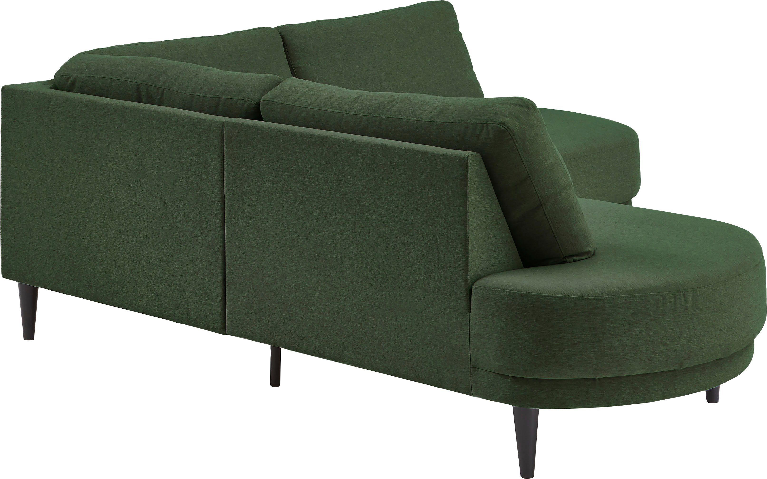 wahlweise beige, home ATLANTIC mit grün Ecksofa Wellenunterfederung Ronny, in collection