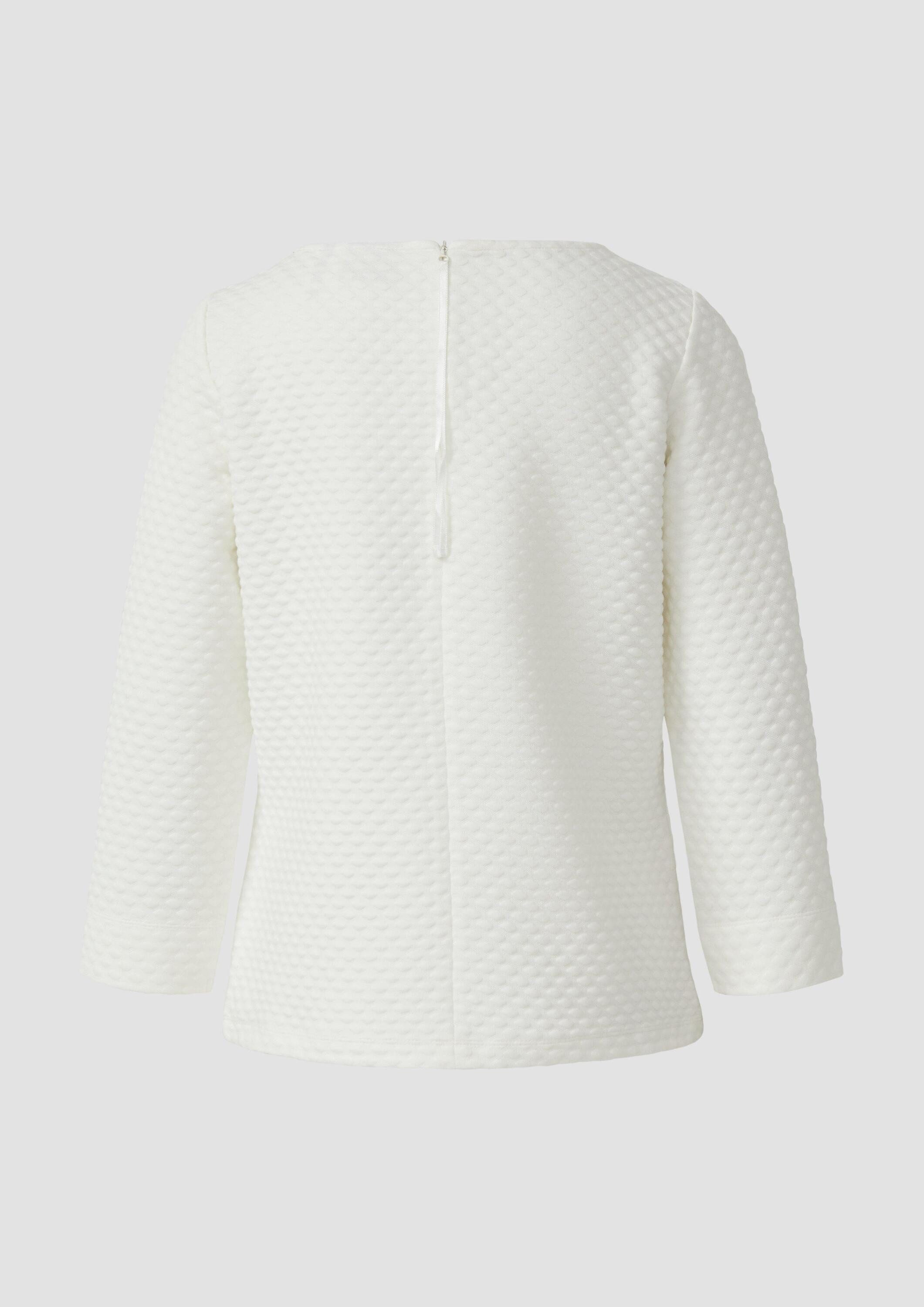 s.Oliver 3/4 Arm-Pullover Sweatshirt Jacquard-Sweatshirt im Relaxed Fit mit günstig online kaufen