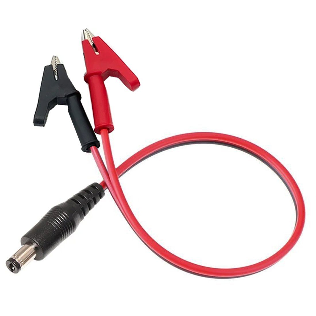 Bolwins G49 5.5x2.1mm Einbaubuchse DC Steckdose Krokodilklemmen Netzteil Kabel Netzkabel, DC Hohlstecker 5,5 x 2,1 mm (Außen 5,5 mm / Innen 2,1 mm), 2x Krokodilklemmen, rot für Pluspol, schwarz für Minuspol (36 cm), Farbcodierte Krokodilklemmen, einfache DIY-Stromversorgung