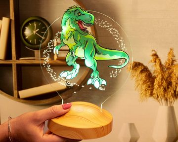 Geschenkelampe LED Nachttischlampe T-REX Dinosaurier Lampe mit UV-Druck 3D Nachtlicht für Dino-Fans, Leuchte 7 Farben fest integriert, Geburtstagsgeschenk für Babys, Freunde, Mädchen, Jungen