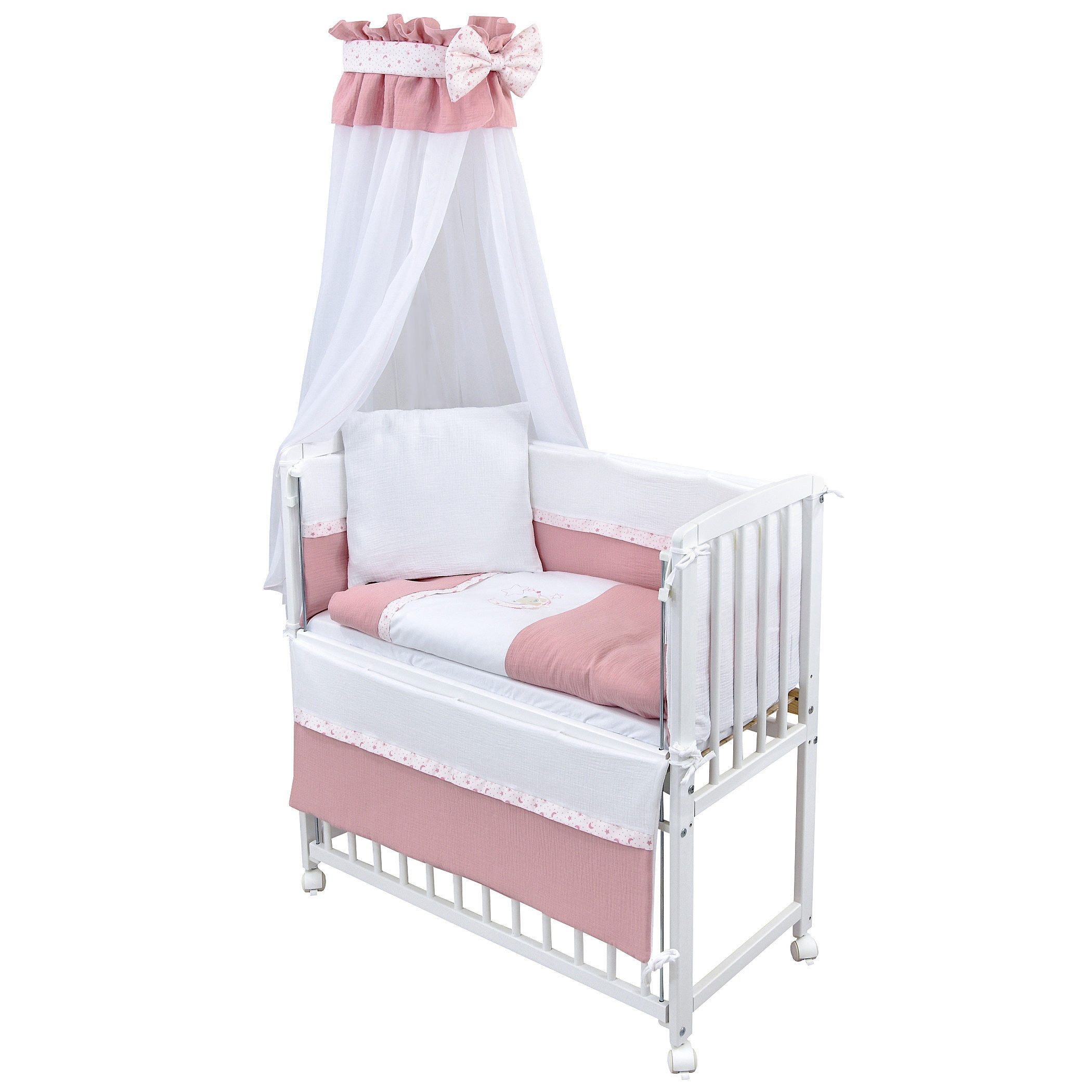 Baby-Delux Beistellbett Babybett Musselin Teddy Mond günstig online kaufen