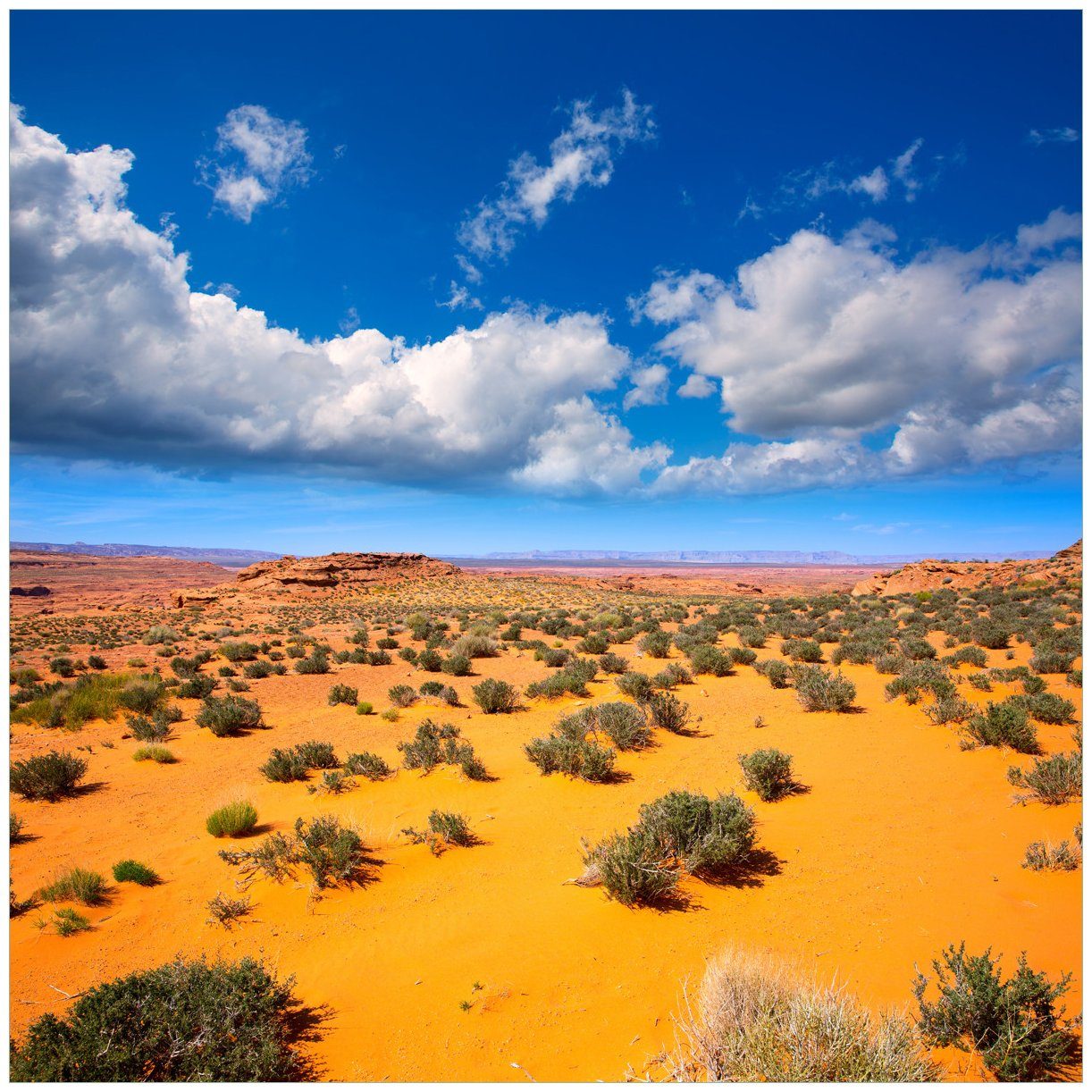 Wallario St), in mit I blauer Arizona Tisch Tischplatte - Wolken Ikea für (1 Himmel Wüste Lack geeignet