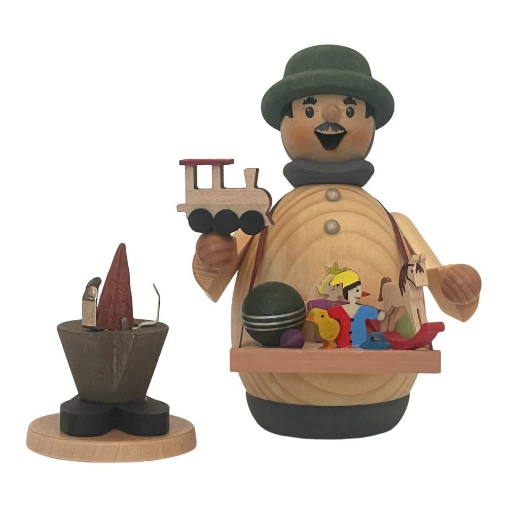 Drechslerei Kuhnert Räuchermännchen Räucherfigur Rauchmann Max Spielzeughändler 16 cm - Echt Erzgebirge