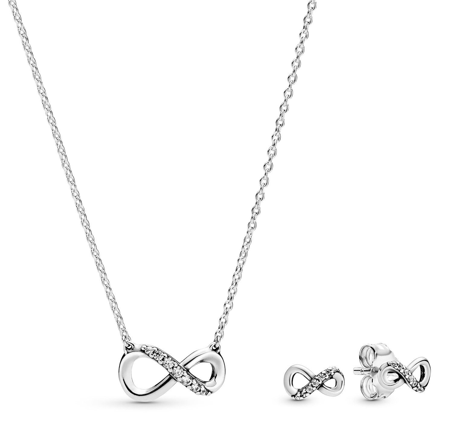 Pandora Kette mit Anhänger Schmuck-Set Funkelnde Unendlichkeit Silber günstig online kaufen